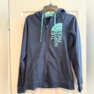 The North Face Navy and Teal Zip up Hoodie